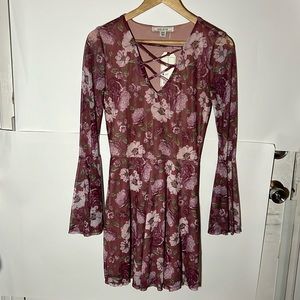 Adam Levine Floral Bell Sleeve Dress size Medium